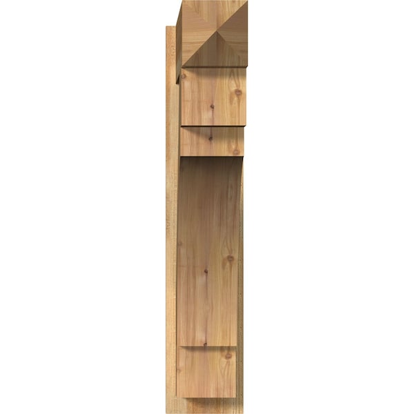 Merced Arts & Crafts Rough Sawn Outlooker, Western Red Cedar, 8W X 34D X 40H